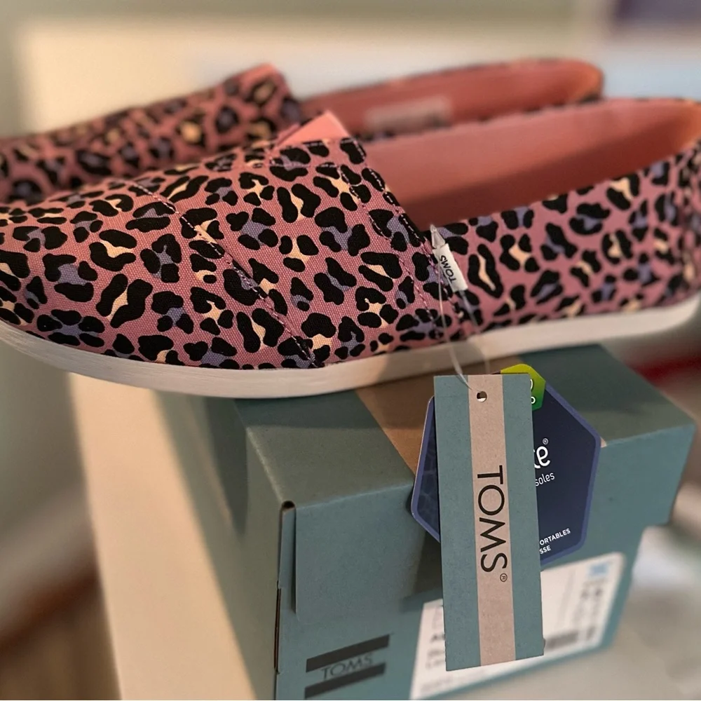 Toms Alpargata blush classic leopard print flats - Picture 2 of 5